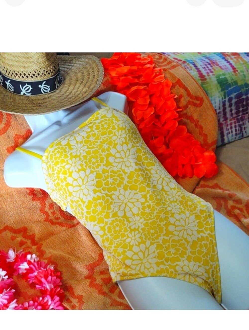AERIE One Piece Yellow Floral Med